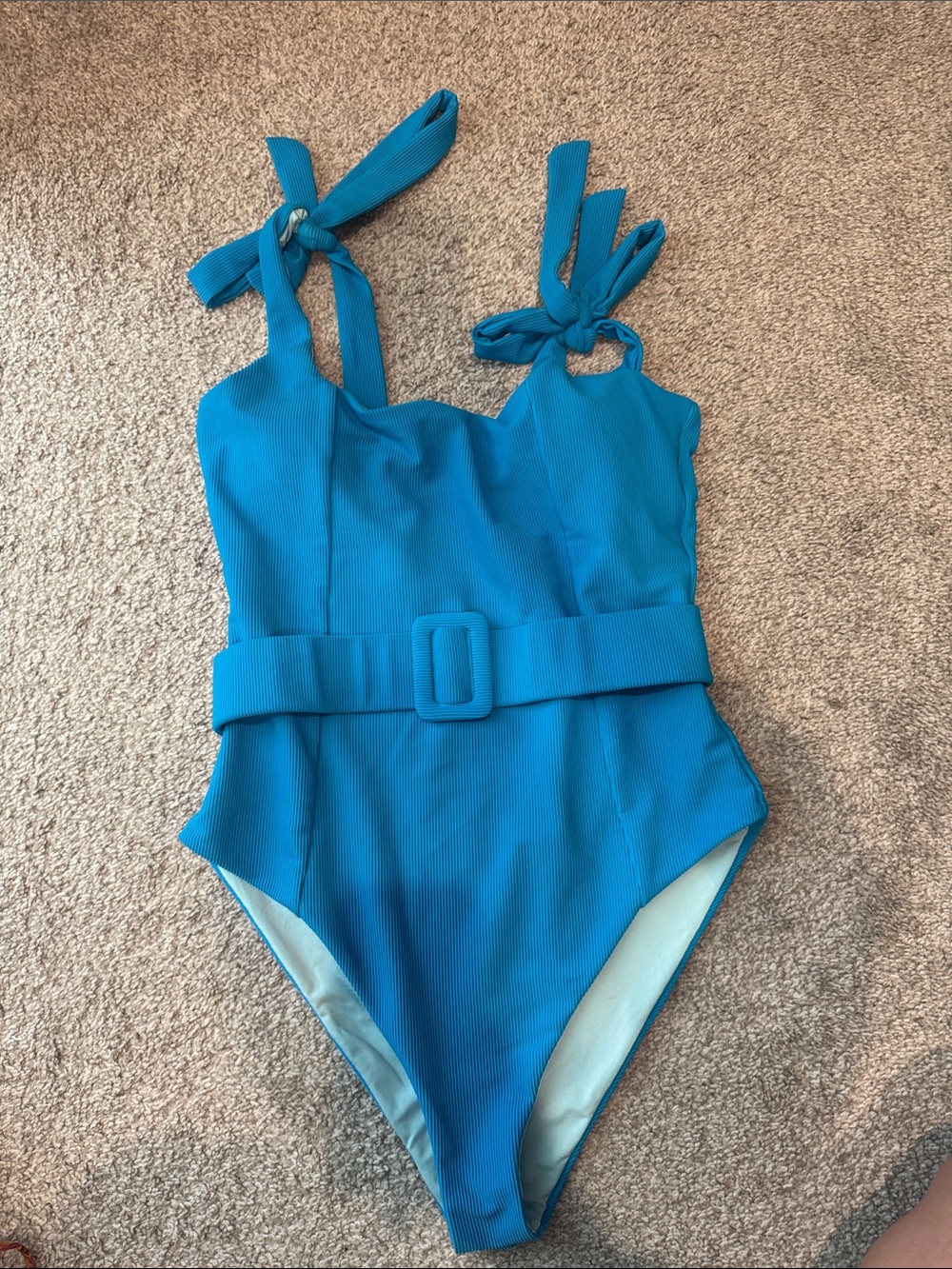 Beach Riot Ribbed One-Piece Swimsuit with Belt